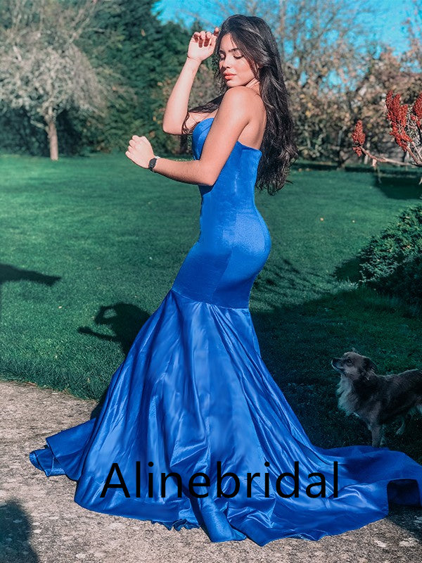 Elegant Sweetheart Sleeveless Mermaid Long Prom Dress, PD3538