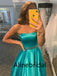 Elegant Strapless Sleeveless A-line Long Prom Dress, PD3550