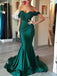 Chic Off The Shoulder Sweetheart Mermaid Wrinkle Long Evening Prom Dresses, PD0002