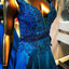 Gorgeous Royal Blue Beading Rhinestone Ball Gown Backless Formal Evening Party Prom Dresses,PD00031