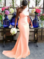 Sexy Elegant One-shoulder Mermaid Long Bridesmaid Dress, BD3061