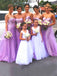 Sexy Strapless Lavender Purple Sweetheart A-line Tulle Long Bridesmaid Dress, BD3128