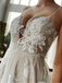 Charming Spaghetti Strap Sweetheart A-line Lace Long Wedding Dress, WD3014