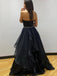 Strapless Sexy Black Sweetheart A-line Simple Long Prom Dress, PD3375